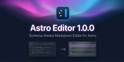Banner image with text: Astro Editor 1.0.0