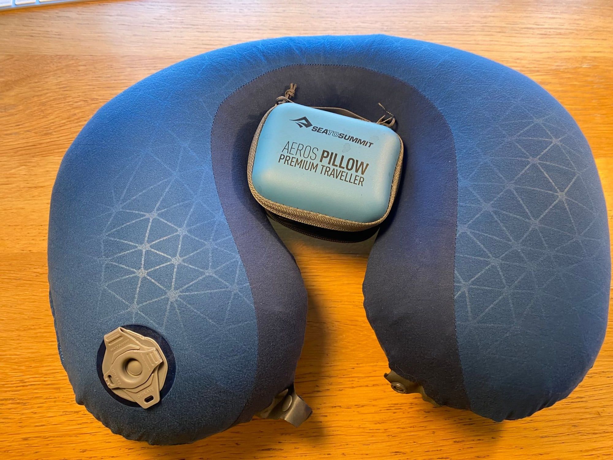 The Sea to Summit Aeros inflatable travel pillow