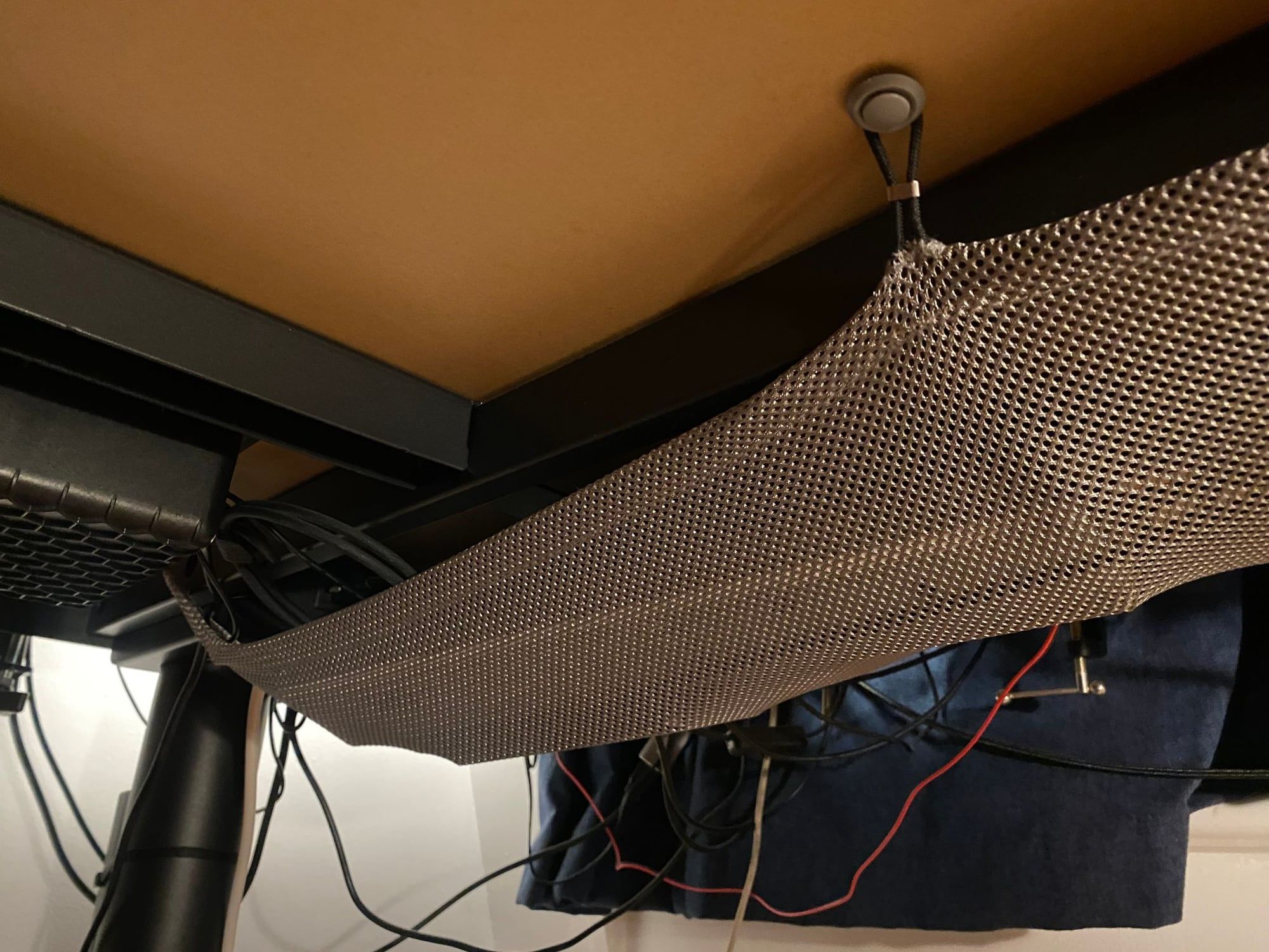 Under-desk power bars and cable management