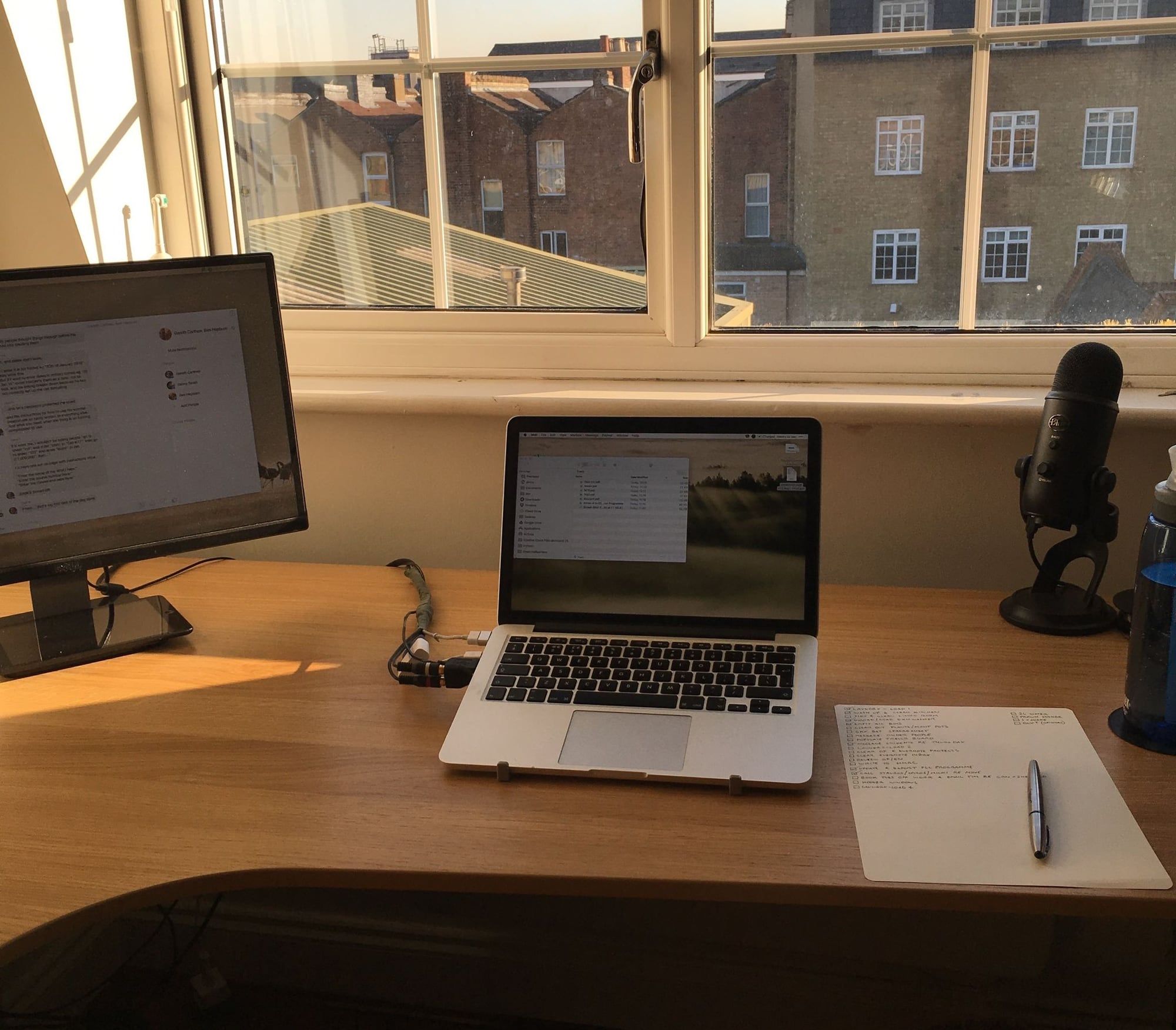An early version of the desk setup between 2015 and 2018