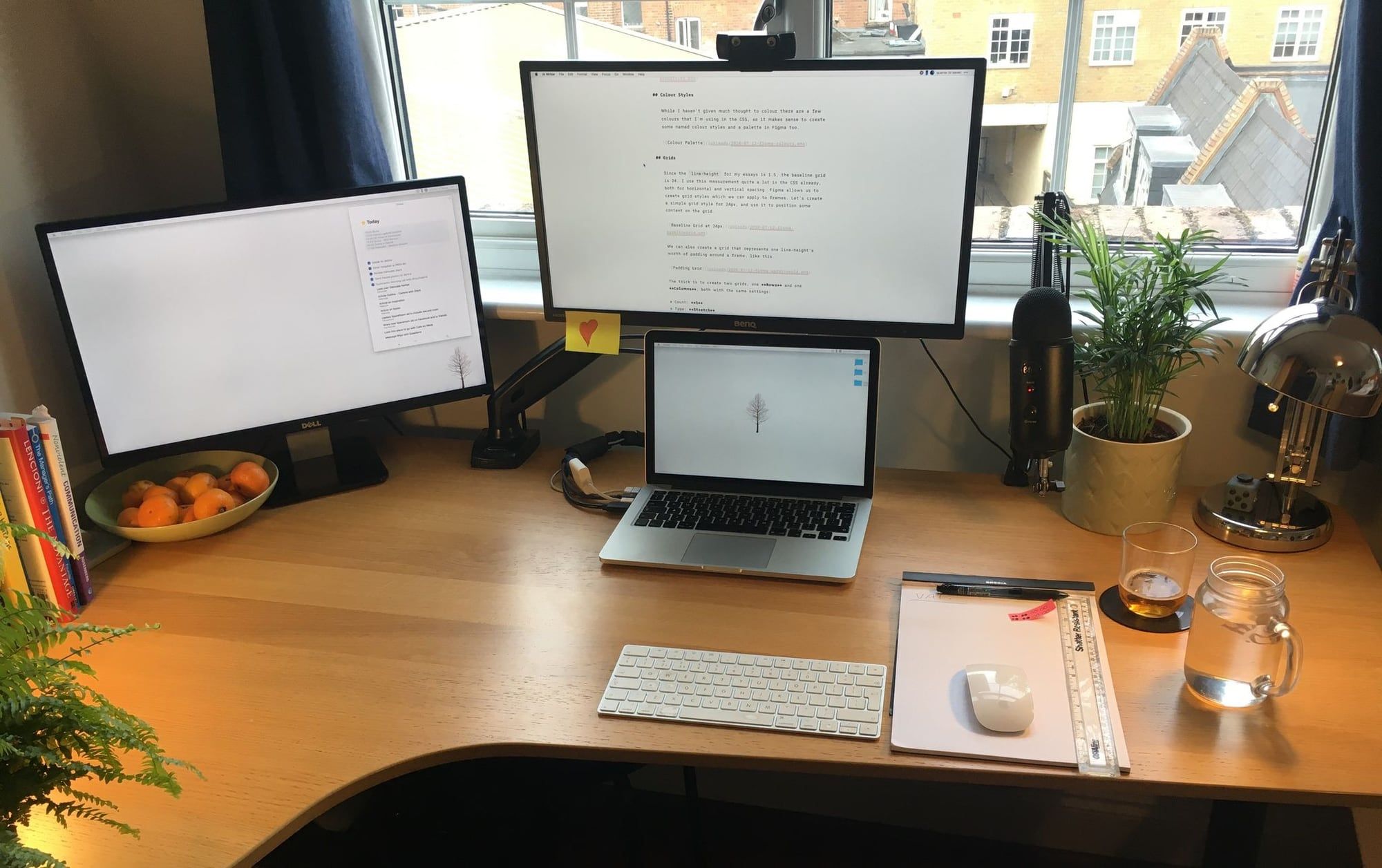 The desk setup between 2020 and 2023