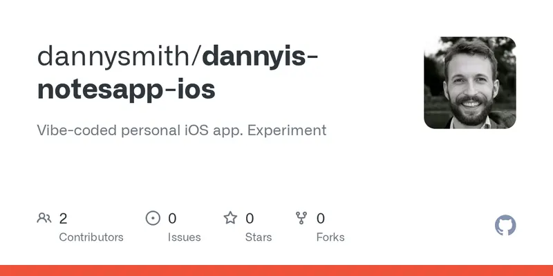 Vibe-coded personal iOS app. Experiment. Contribute to dannysmith/dannyis-notesapp-ios development by creating an account on GitHub.
