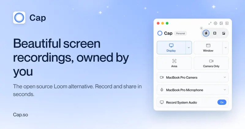 Cap — Beautiful screen recordings, owned by you.