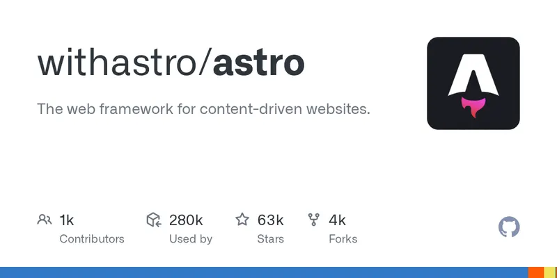 The web framework for content-driven websites. Contribute to withastro/astro development by creating an account on GitHub.